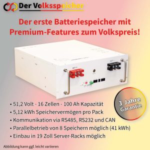 Volksspeicher LiFePO4 51,2V 100Ah 4HE
